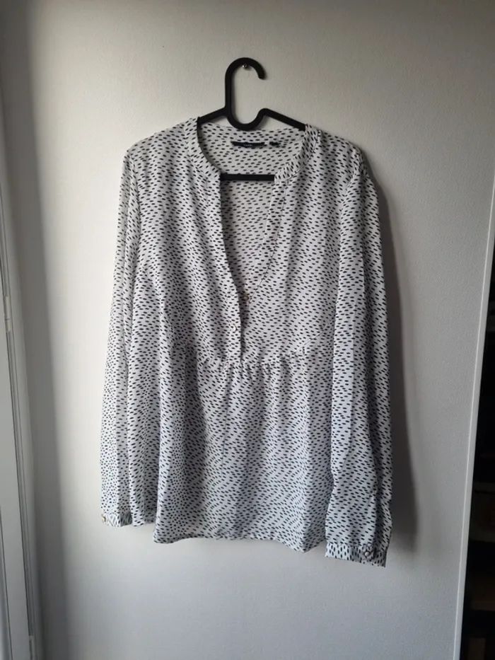 blouse kiabi col v a pois