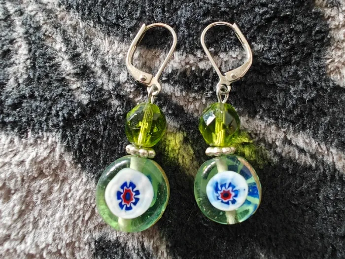 Boucles d'oreilles en verre style Murano - photo numéro 2