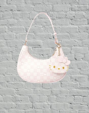 Hello Kitty - Sac à épaule rose poudré et blanc - Collector - Neuf