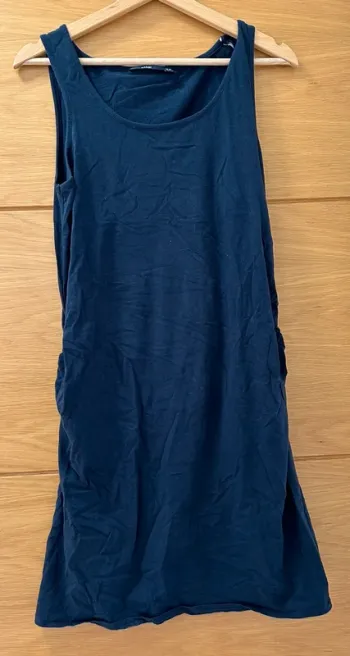 Robe sans manches maternité bleu marine