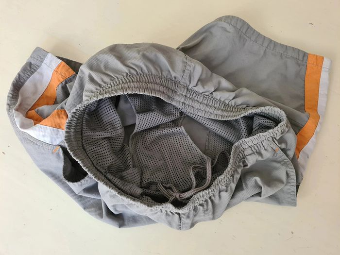 Caleçon short de bain Speedo, taille S, olive/vert foncé avec déco orange et blanc, piscine, bermuda - photo numéro 11