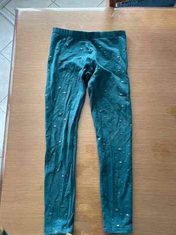 pantalon élastique vert doré