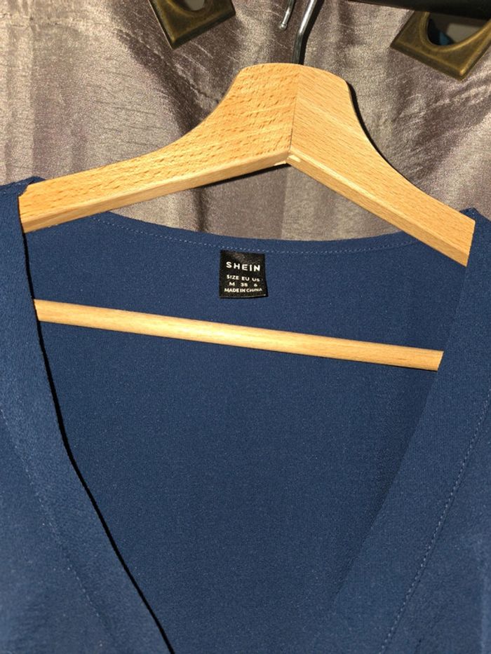 🪷 Chemisier blouse femme bleu marine - photo numéro 3