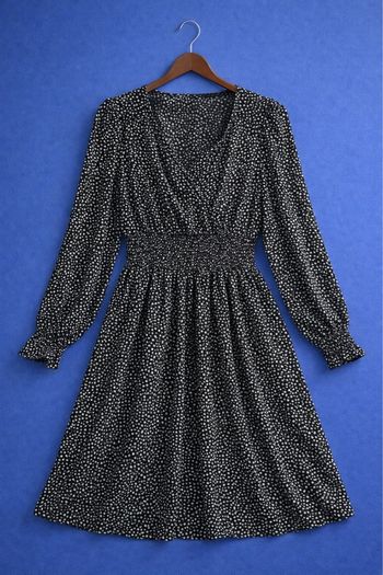 Robe Noir À Pois Zara