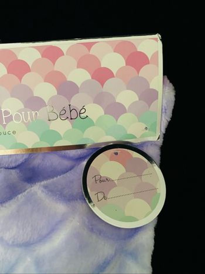 B5949❤️Couverture bébé baby sirène violet rose - photo numéro 4