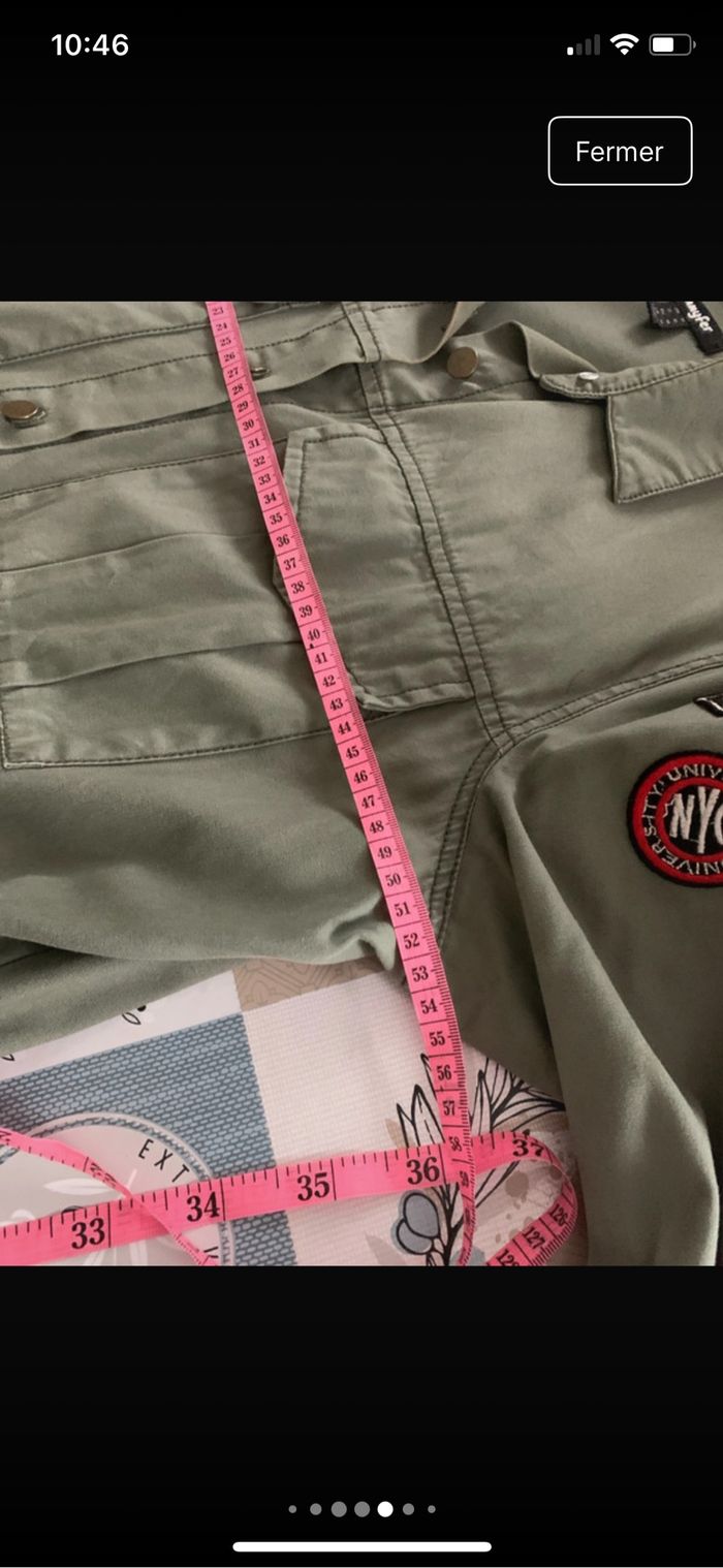 Veste kaki avec lien de serrage à la taille - photo numéro 5