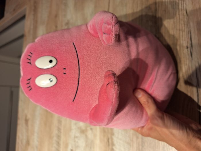 Peluche Barbapapa rose 28 cm avec poche au dos