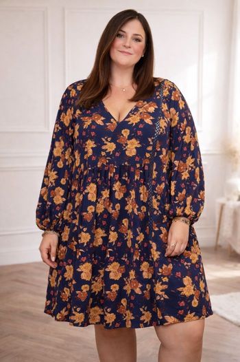 Robe chant de fleurs marine et multicolore Femme taille 54 marque Vero Moda 💍 
