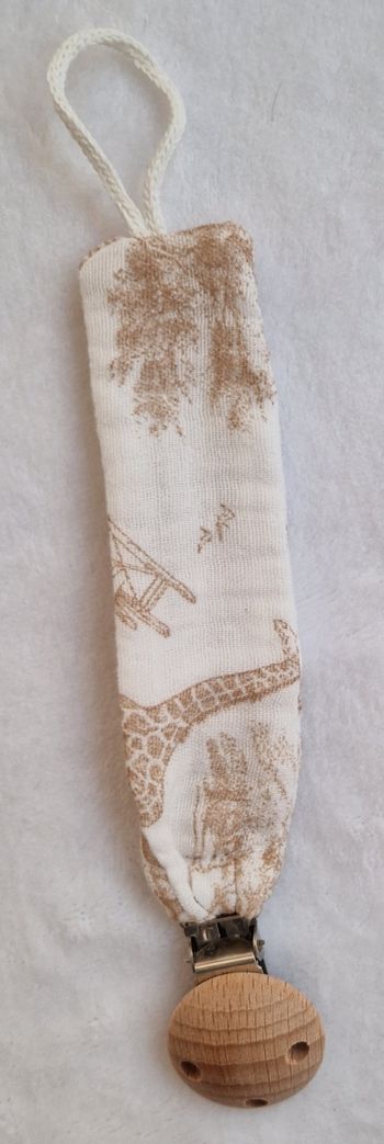 Attache tetine safari beige 