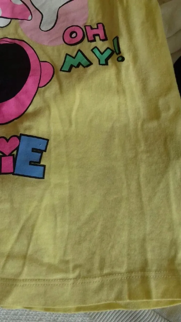 Lot Minnie 4 ans sweat blanc et chemise de nuit jaune - photo numéro 4