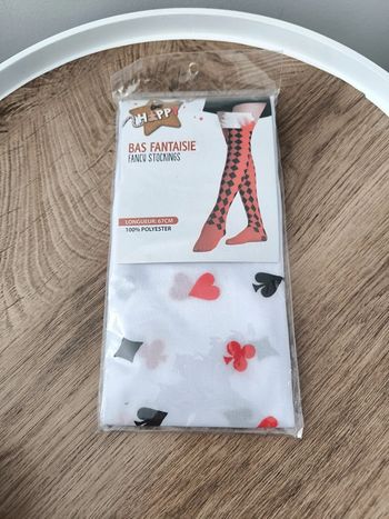 Paire de bas fantaisie impression cartes neuf