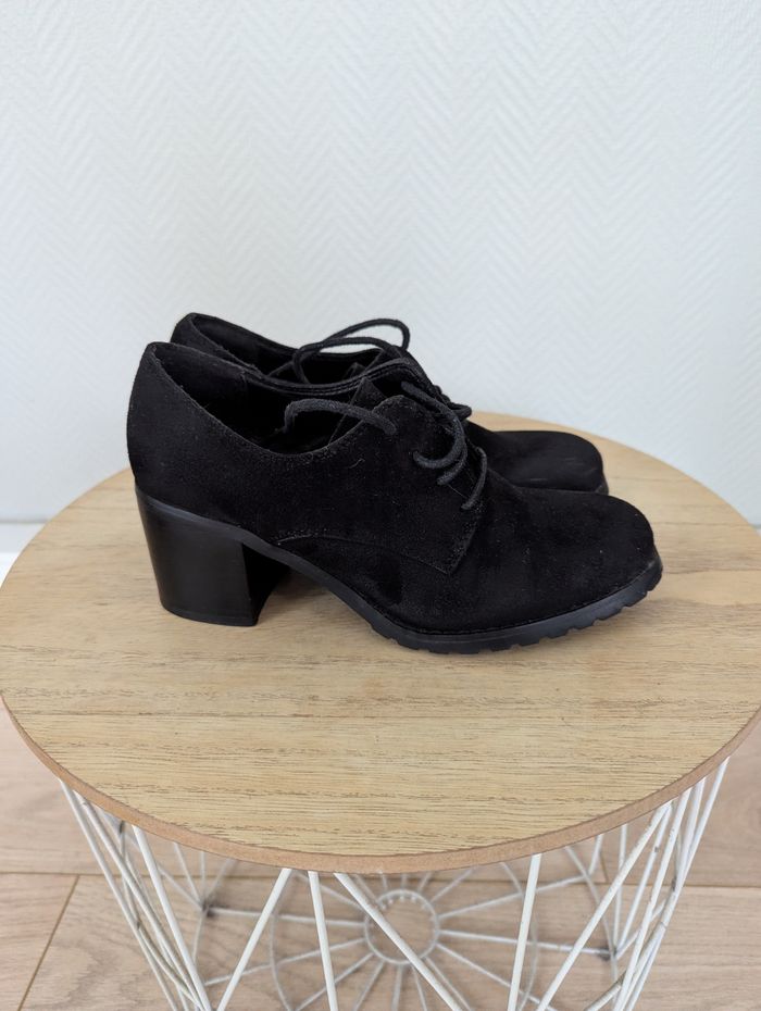 Chaussures à talons noires en daim – La Halle – Taille 37 - photo numéro 2