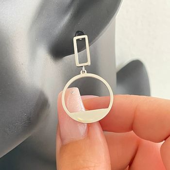 Boucles d’oreilles argentées neuves en acier inoxydable/chirurgicale et hypoallergénique