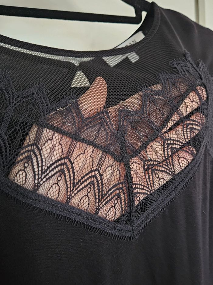 Tee shirt dentelle noir Morgan - photo numéro 2