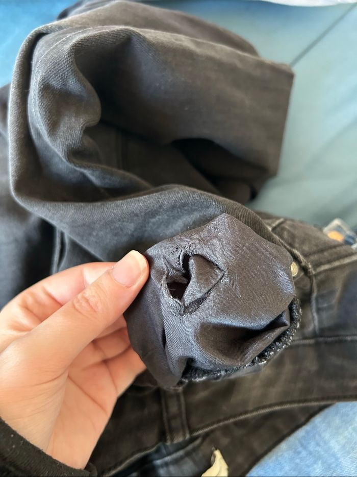 Pantacourt / Short en jean noir Slim Laulia Tailles XS-S - photo numéro 8