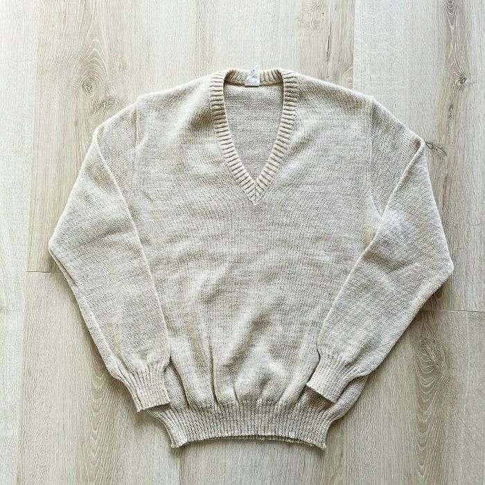 Vintage Classic Pull Beige Laine Femme Exclusive Warmwear Winter Collection Y2K (Taille M) - photo numéro 2