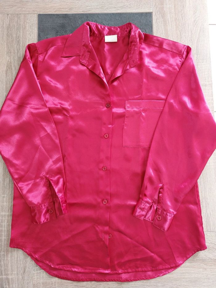 Chemise scintillante vintage manche longue femme