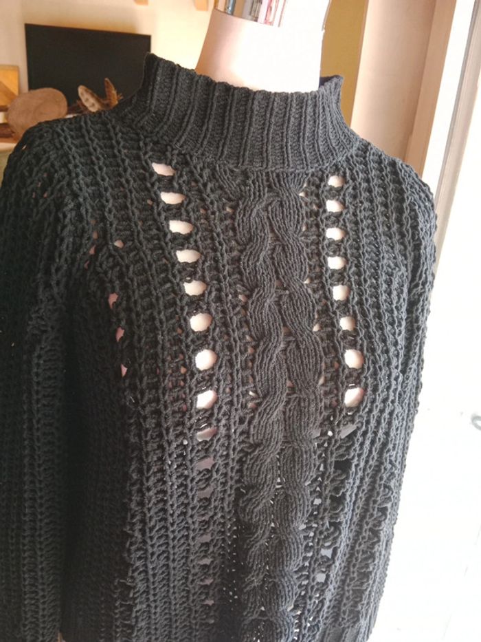 Pull grosse maille ajourée - photo numéro 5