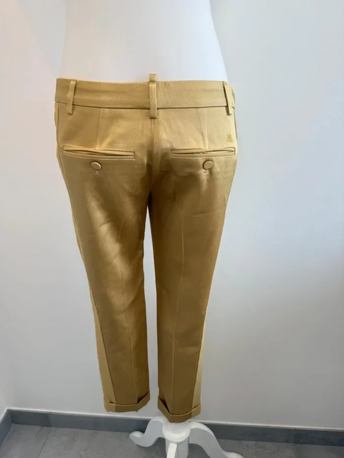 Tailleur ensemble blazer et pantalon Maison Sarah Lavoine doré taille XS parfait état - photo numéro 16