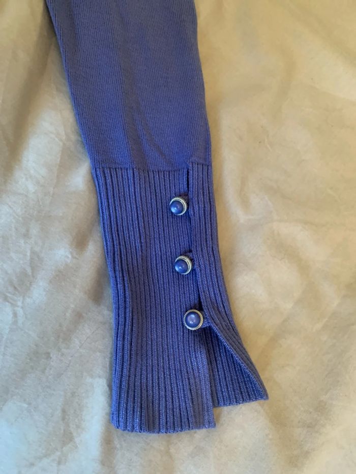 Pull col roulé Les Petites bleu mauve - photo numéro 5