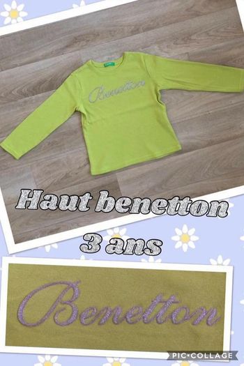 Haut manches longues united colors of benetton 3 ans