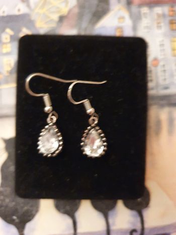 Boucles d'oreilles argentées en forme de gouttes d'eau