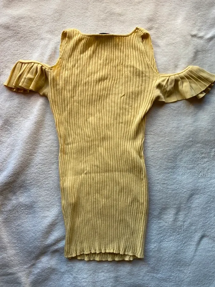 Haut Jaune à Volants – Morgan – Taille S - photo numéro 3