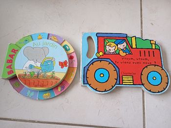 Livres cartonnés Babar au jardin  wroum wroum tu viens avec nous la ferme