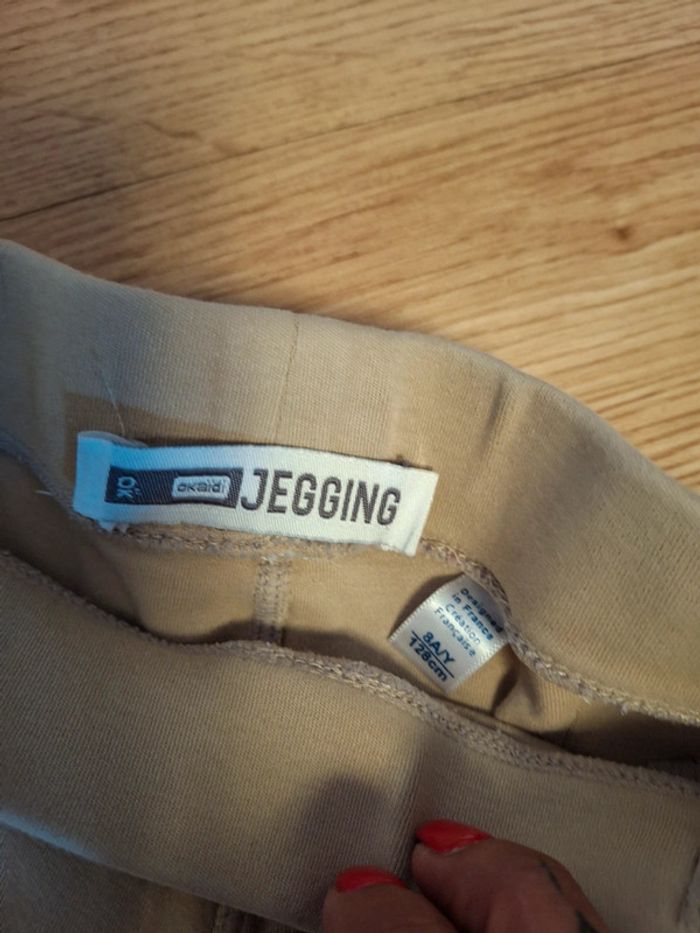 Legging fille okaidi 8 ans beige - photo numéro 2