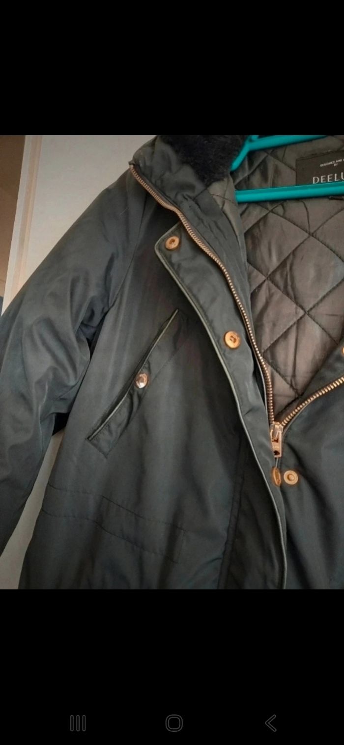 Parka noire femme avec poches et capuche taille S deluxe women - photo numéro 3