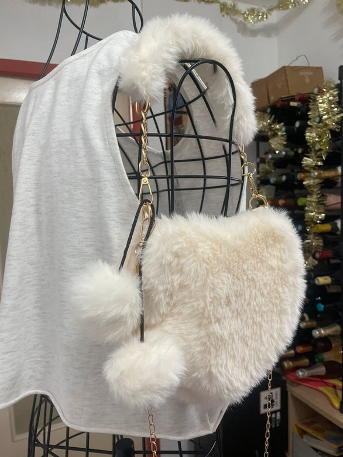 Sac à main élégant en fourrure synthétique avec poignée supérieure et bandoulière - photo numéro 18