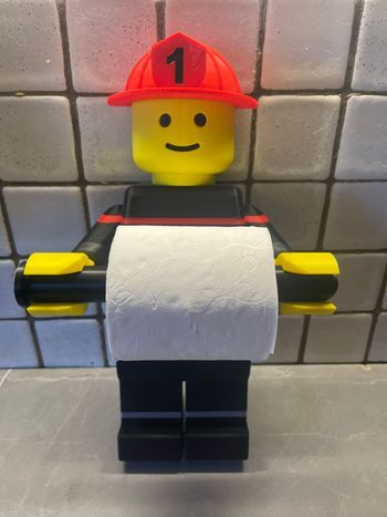 Porte-Papier Toilette Style Lego Pompier – Déco Fun & Originale Salle de Bain