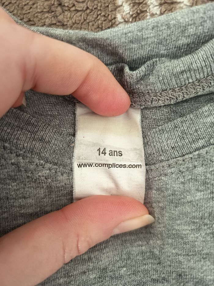 👕 T Shirt Gris à Imprimé Pailleté - 14 Ans / Complices - photo numéro 3