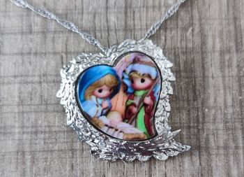 Collier pendentif coeur pour femme pendentif à motif noël bijou fantaisie