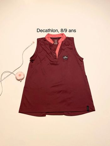 Débardeur équitation bordeaux Fouganza 8/9 ans