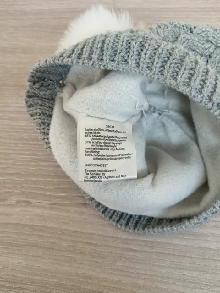 Bonnet doublé polaire 38cm  1/3mois - photo numéro 3
