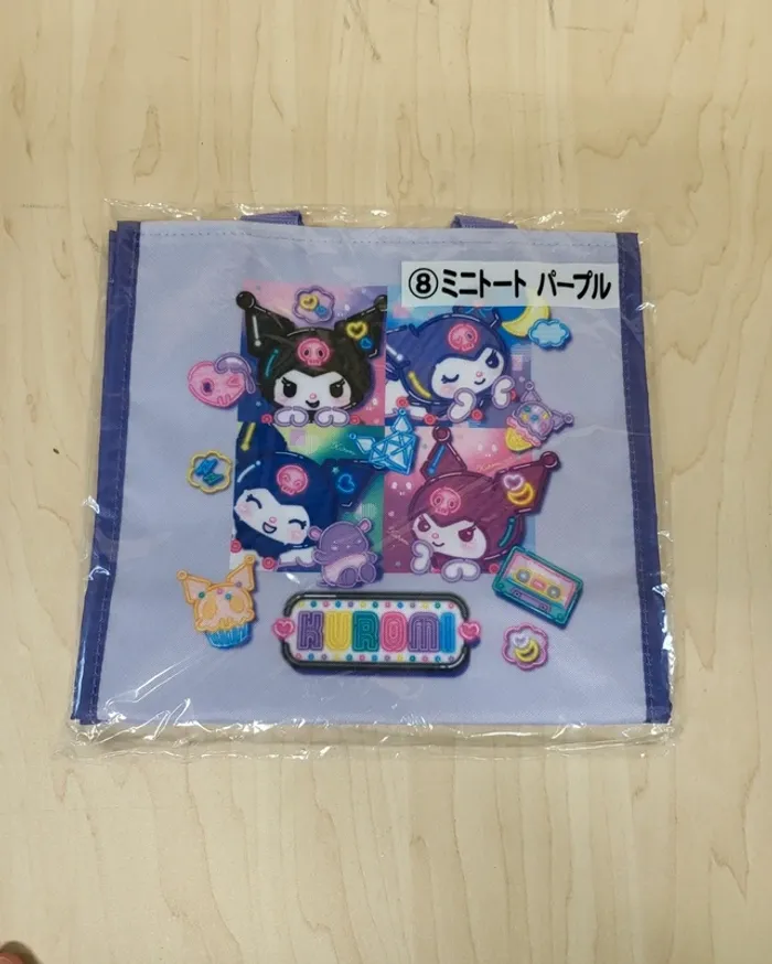 Mini tote bag Sanrio Kuromi néon mauve