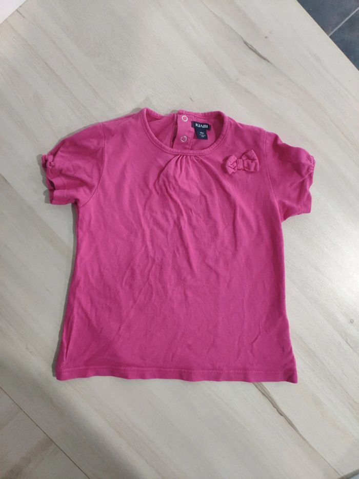 T shirt avec noeud rose fushia 18 mois Kiabi