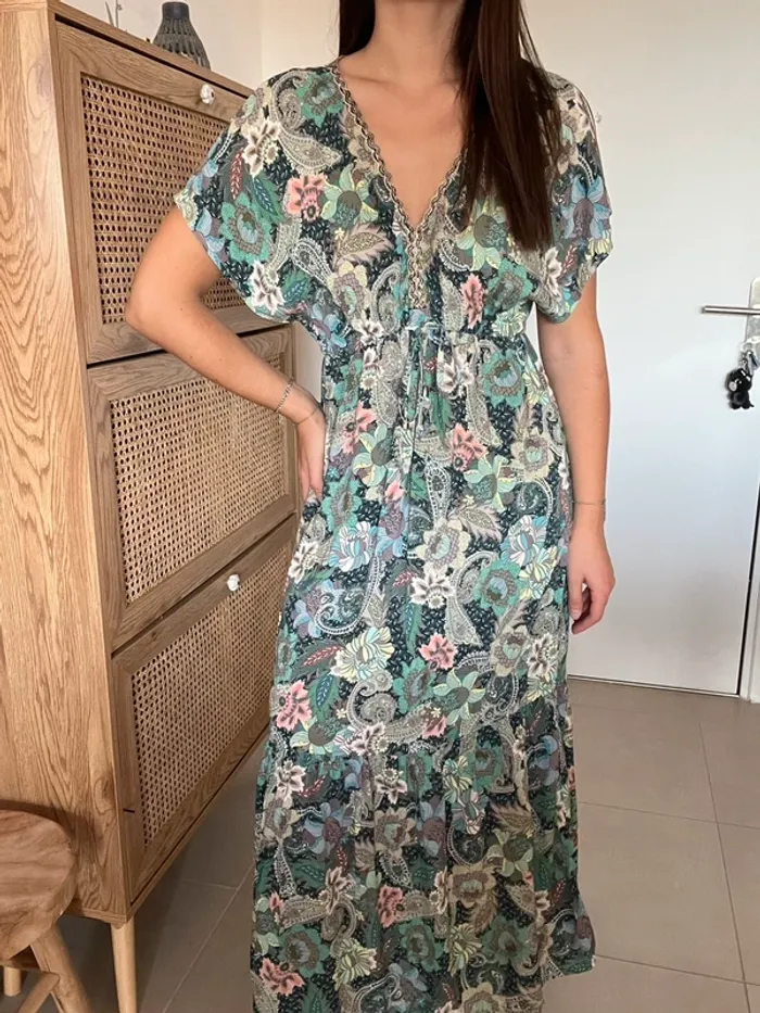 Robe longue fleurie Ema Blues - photo numéro 2
