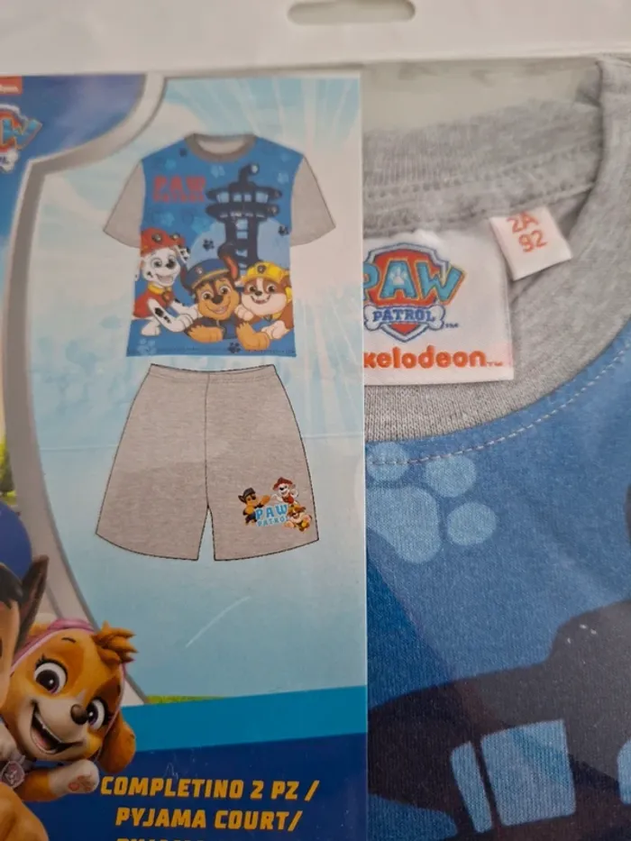 Ensemble short Tee-shirt Pat Patrouille Paw Patrol neuf avec étiquette taille 2 ans - photo numéro 3