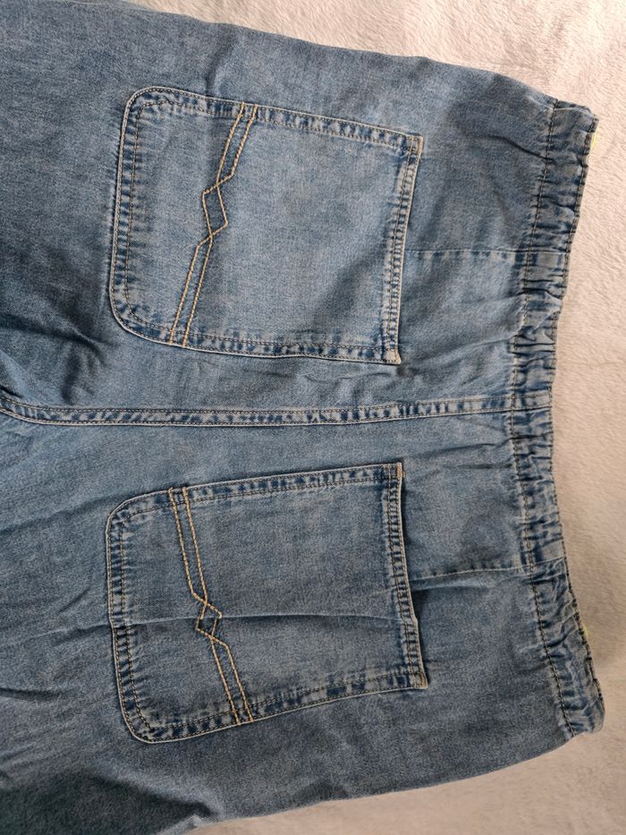 Pantàon cargo bleu jean fluide - photo numéro 5