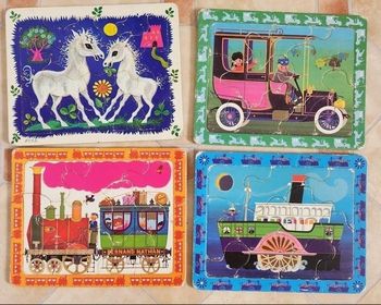 4 anciens puzzles 21.5 x 27 cm