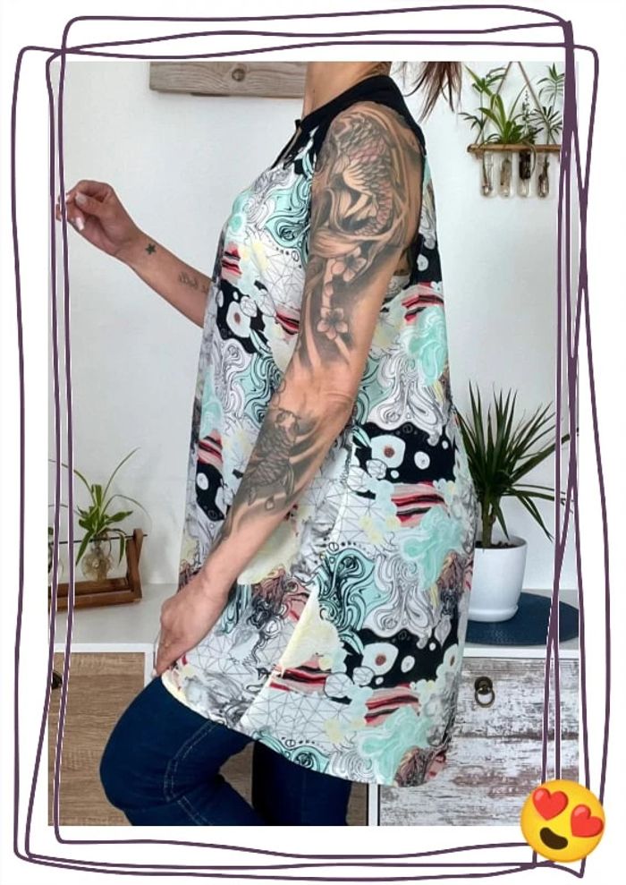 Blouse longue , tunique sans manches taille 50 - modavista - photo numéro 3