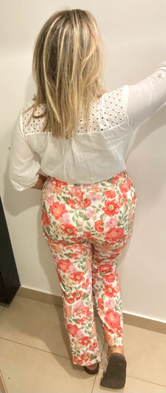 🧡Pantalon Fleuri Mango Taille 38 - photo numéro 5