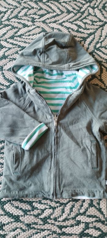 Sweat zippé réversible 6 mois