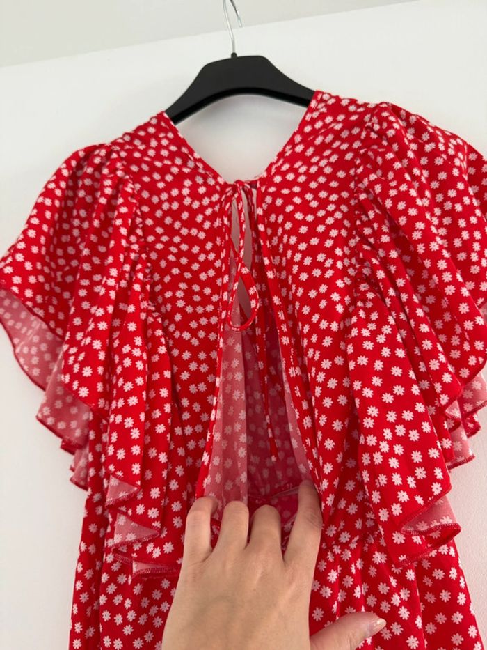 Robe d’été rouge à volant / Taille M - photo numéro 7
