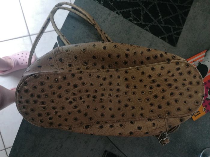Sac à main imitation autruche marron clair - photo numéro 5