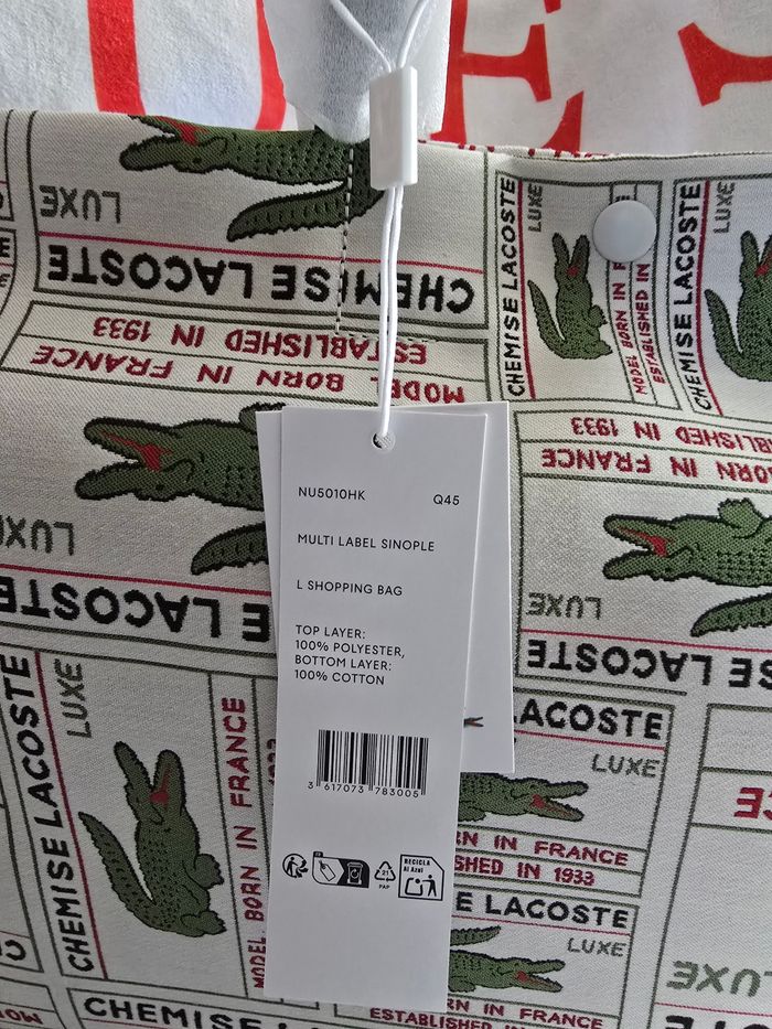 Grand Sac lacoste cabas Héritage Jacquard original neuf - photo numéro 4