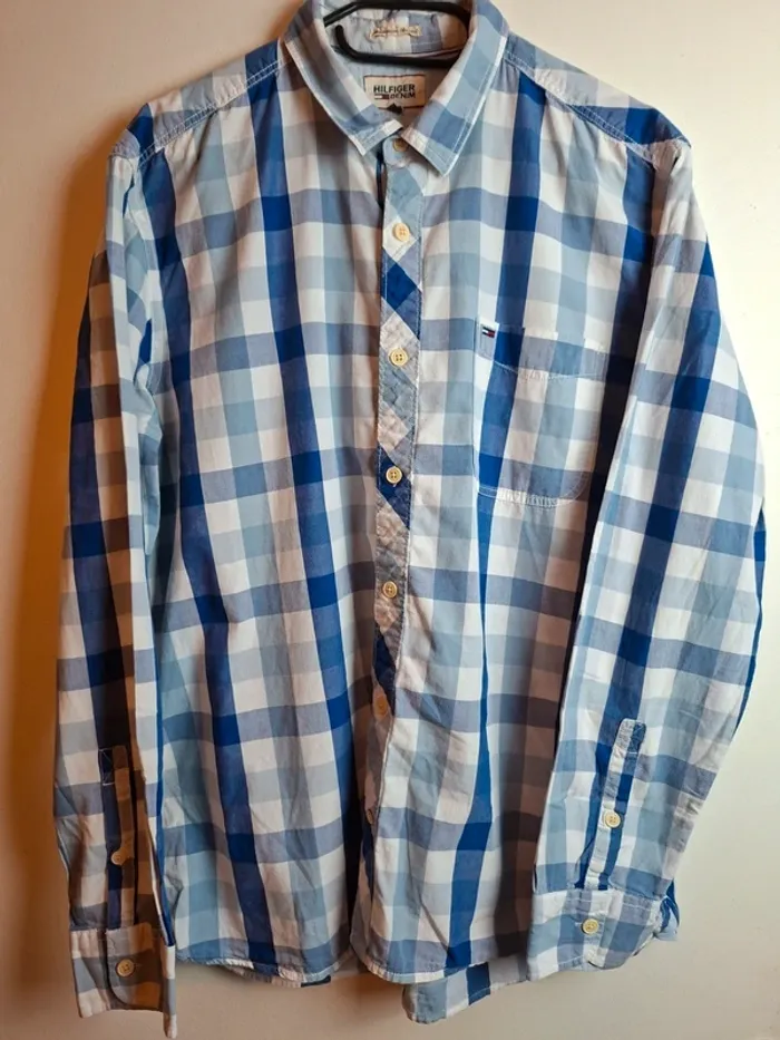 Chemise Tommy Hilfiger Denim à carreaux bleus/blancs XL (9) - photo numéro 2