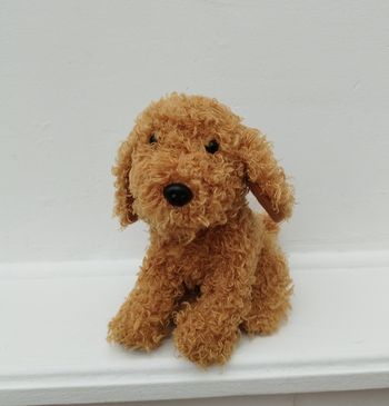 Petite peluche doudou chien caniche vintage